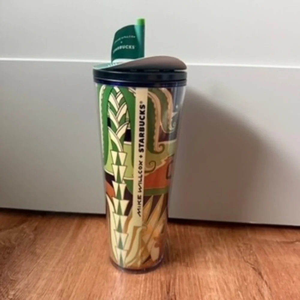 Starbucks Mike Willcox 24oz Art Deco Panther Cold Cup Tumbler NWT 011171792